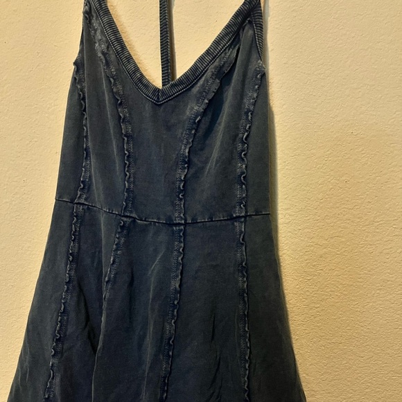 BDG Women Blue Cotton Scoop Neck Strappy Sleeve Classic Mini Denim Dress Size XS - Picture 3 of 9